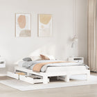 Bed frame without mattress solid pine wood white 140x190 cm