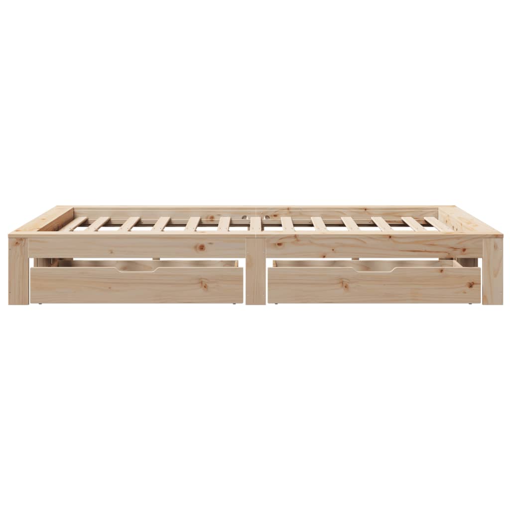 Bedframe zonder matras massief grenenhout 135x190 cm