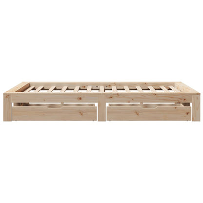 Bedframe zonder matras massief grenenhout 135x190 cm
