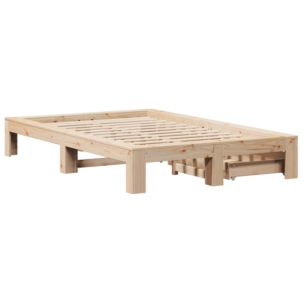 Bedframe zonder matras massief grenenhout 135x190 cm
