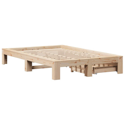 Bedframe zonder matras massief grenenhout 135x190 cm