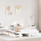 Bed frame without mattress solid pine wood white 135x190 cm