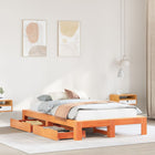 Bed frame without mattress solid pine wax brown 135x190 cm