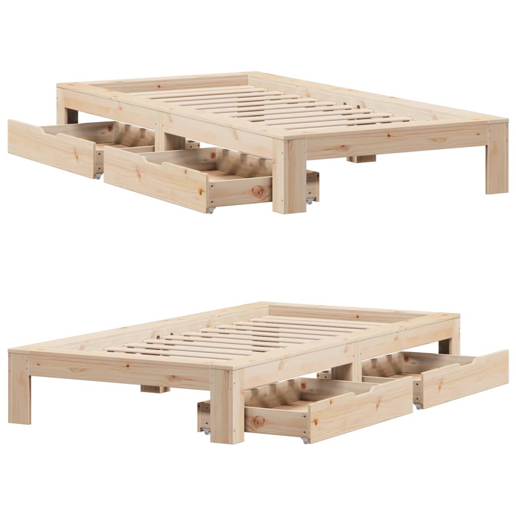 Bedframe zonder matras massief grenenhout 90x190 cm
