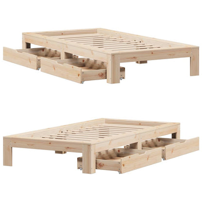 Bedframe zonder matras massief grenenhout 90x190 cm