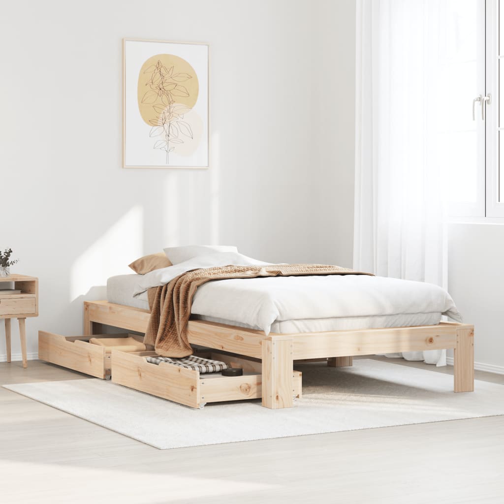Bedframe zonder matras massief grenenhout 90x190 cm