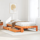 Bed frame without mattress solid pine wax brown 90x190 cm