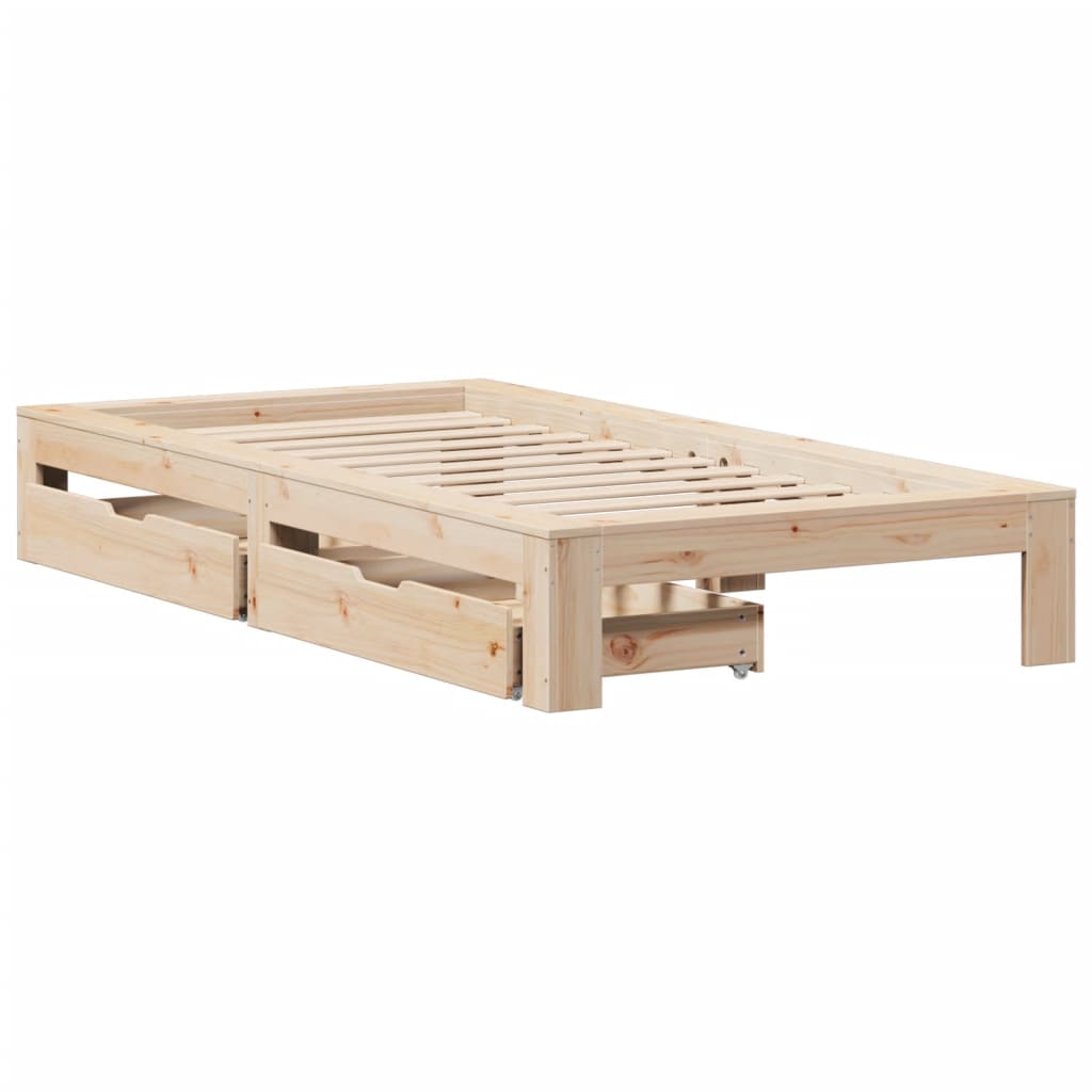 Bedframe zonder matras massief grenenhout 75x190 cm