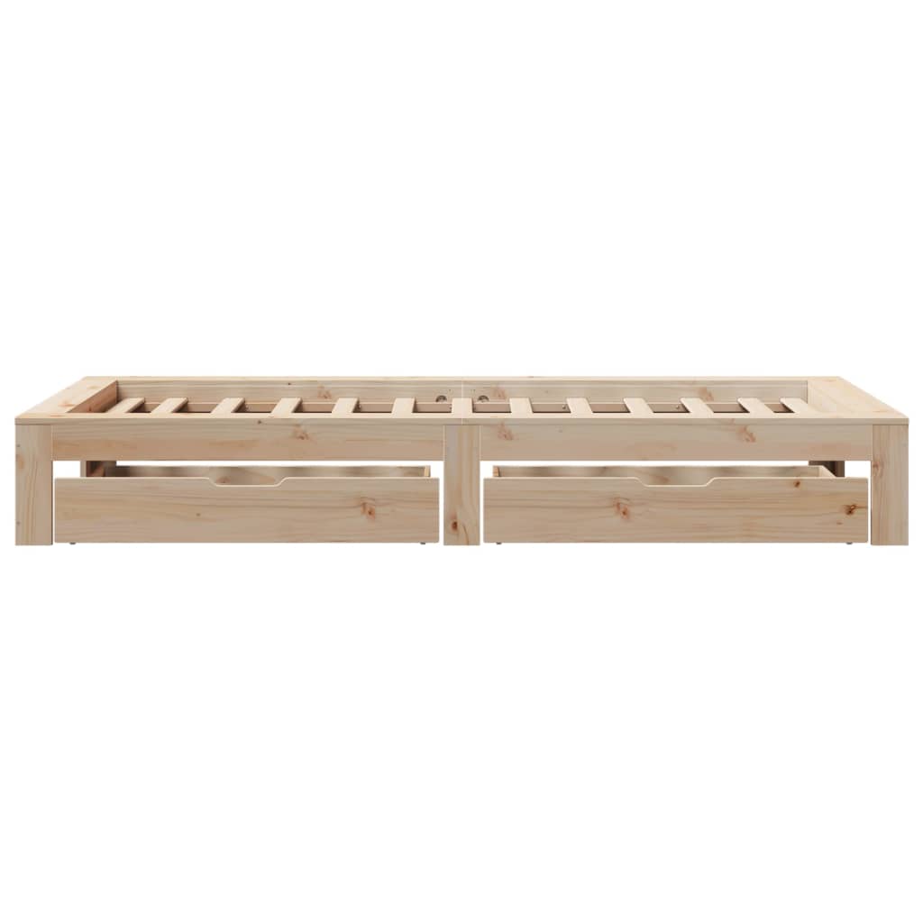 Bedframe zonder matras massief grenenhout 75x190 cm