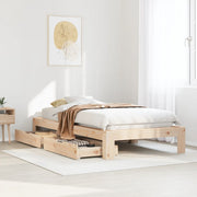 Bedframe massief grenenhout 75x190 cm met lades