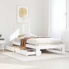 Bed frame without mattress solid pine white 75x190 cm
