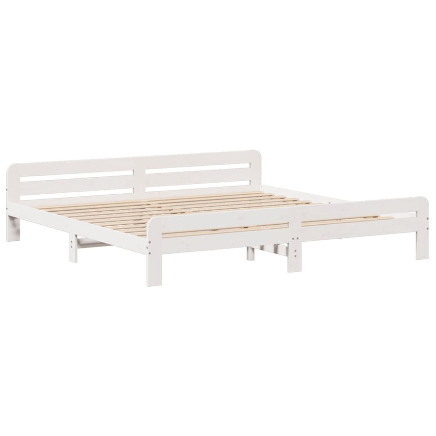 Bedframe zonder matras massief grenenhout wit 200x200 cm
