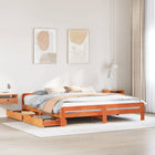 Bed frame without mattress solid pine wax brown 200x200 cm