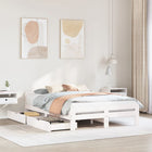 Bed frame without mattress solid pine wood white 150x200 cm