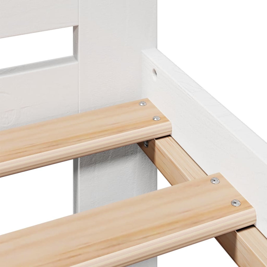Bedframe zonder matras massief grenenhout wit 140x200 cm