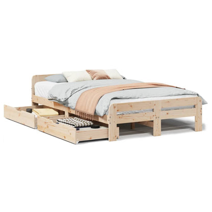Bedframe zonder matras massief grenenhout 120x190 cm