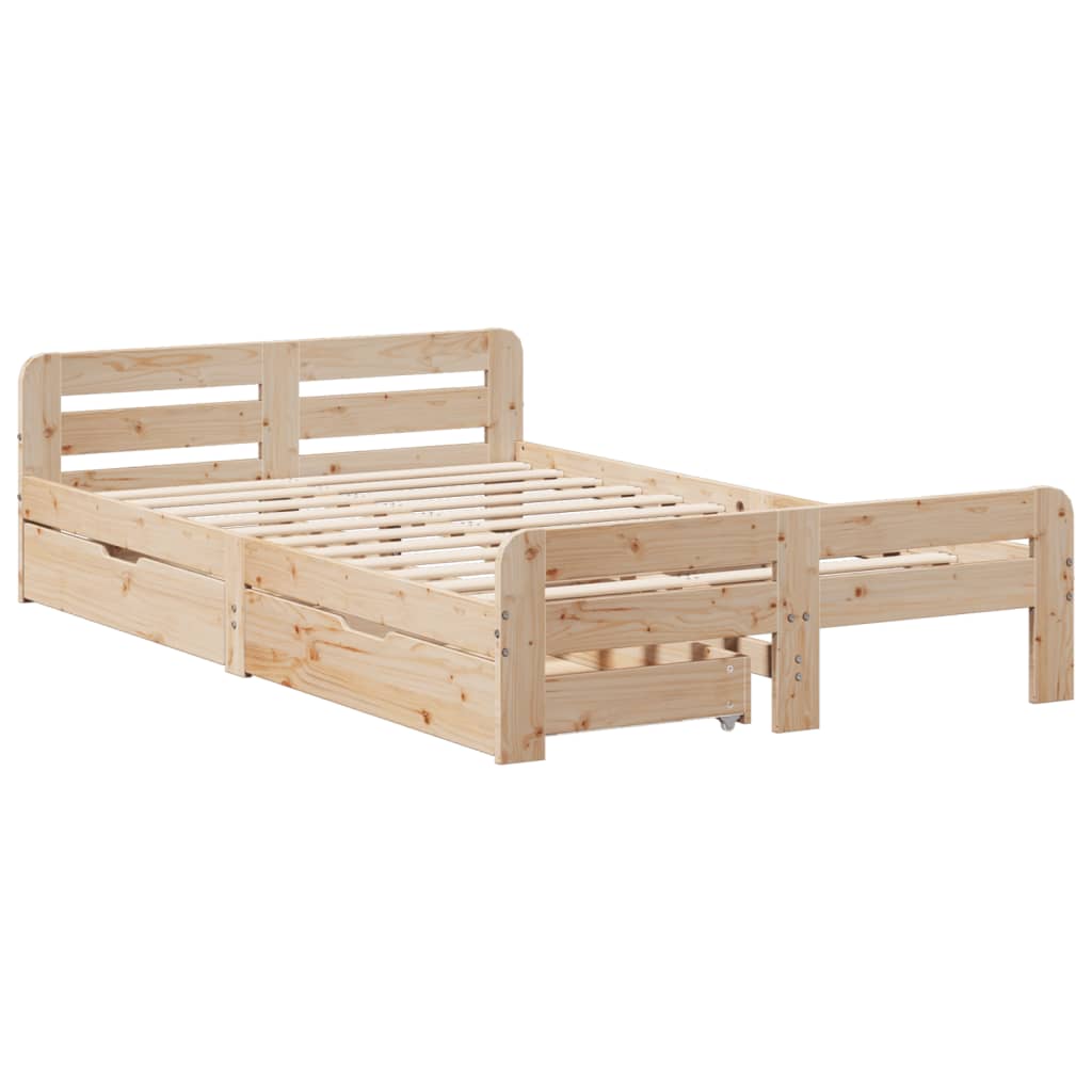 Bedframe zonder matras massief grenenhout 120x190 cm