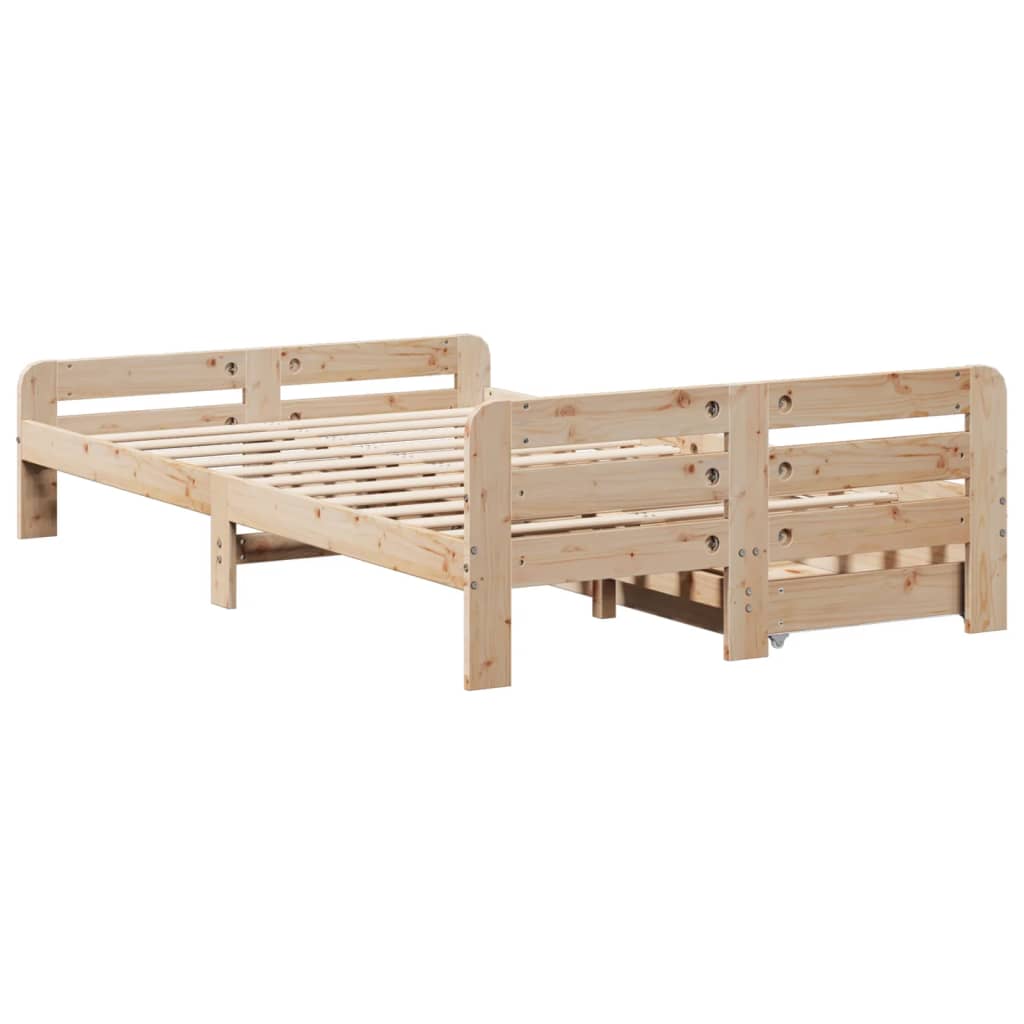 Bedframe zonder matras massief grenenhout 120x190 cm