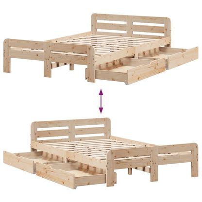 Bedframe zonder matras massief grenenhout 120x190 cm