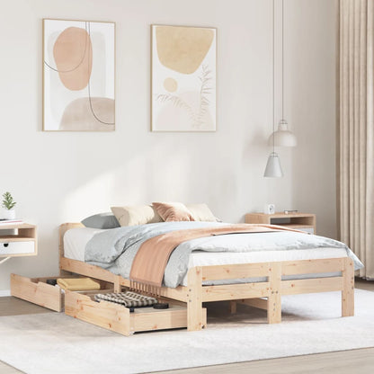 Bedframe zonder matras massief grenenhout 120x190 cm