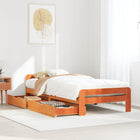 Solid pine bed frame, wax brown, 75x190 cm (mattress not included)