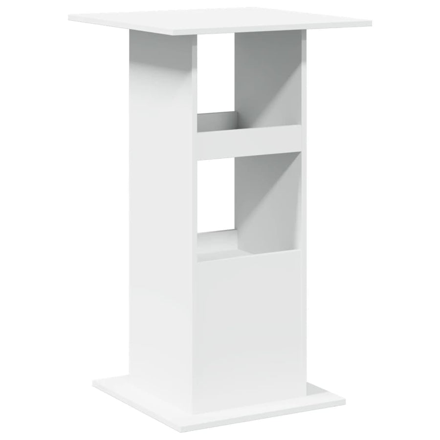 Bartafel met opbergruimte 60x60x102 cm bewerkt hout wit