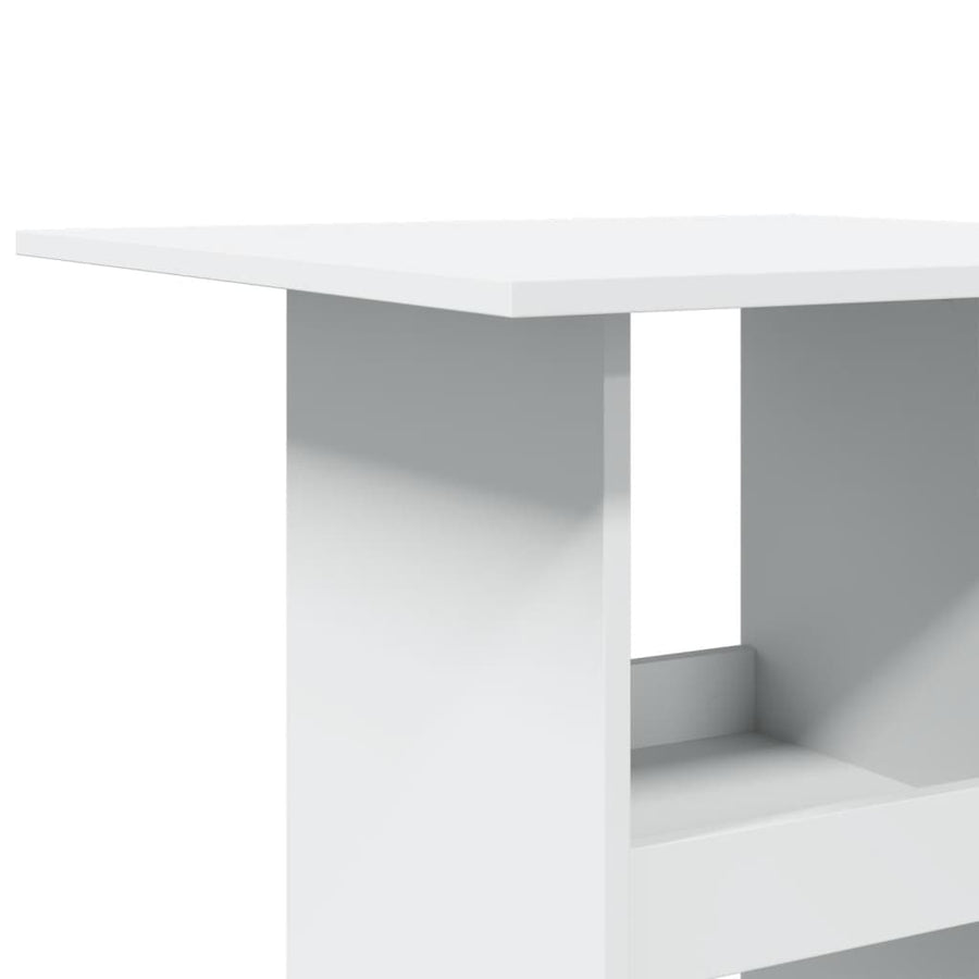 Bartafel met opbergruimte 60x60x102 cm bewerkt hout wit