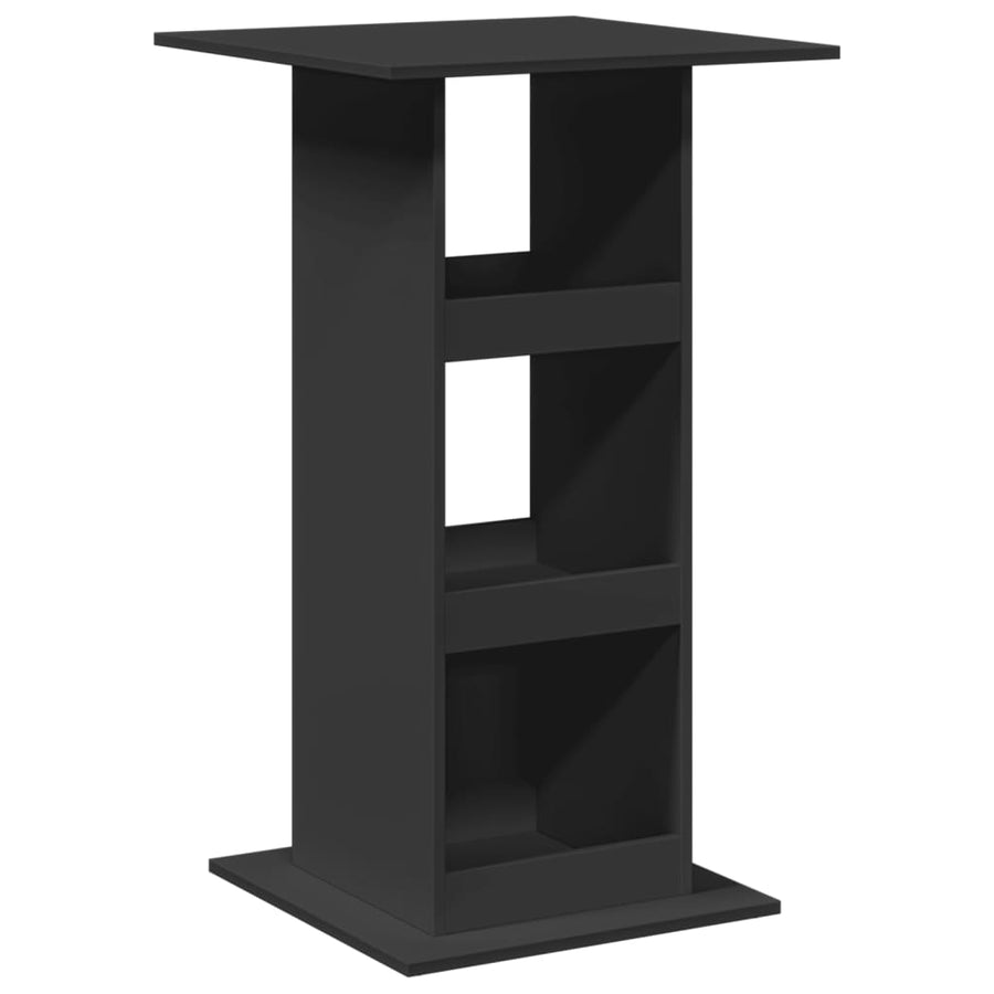 Bartafel met opbergruimte 60x60x102 cm bewerkt hout zwart
