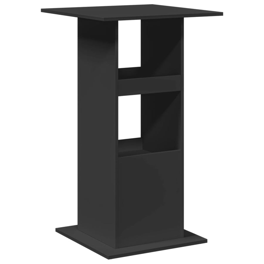 Bartafel met opbergruimte 60x60x102 cm bewerkt hout zwart