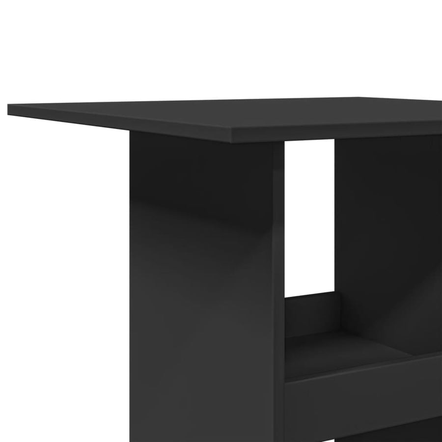 Bartafel met opbergruimte 60x60x102 cm bewerkt hout zwart