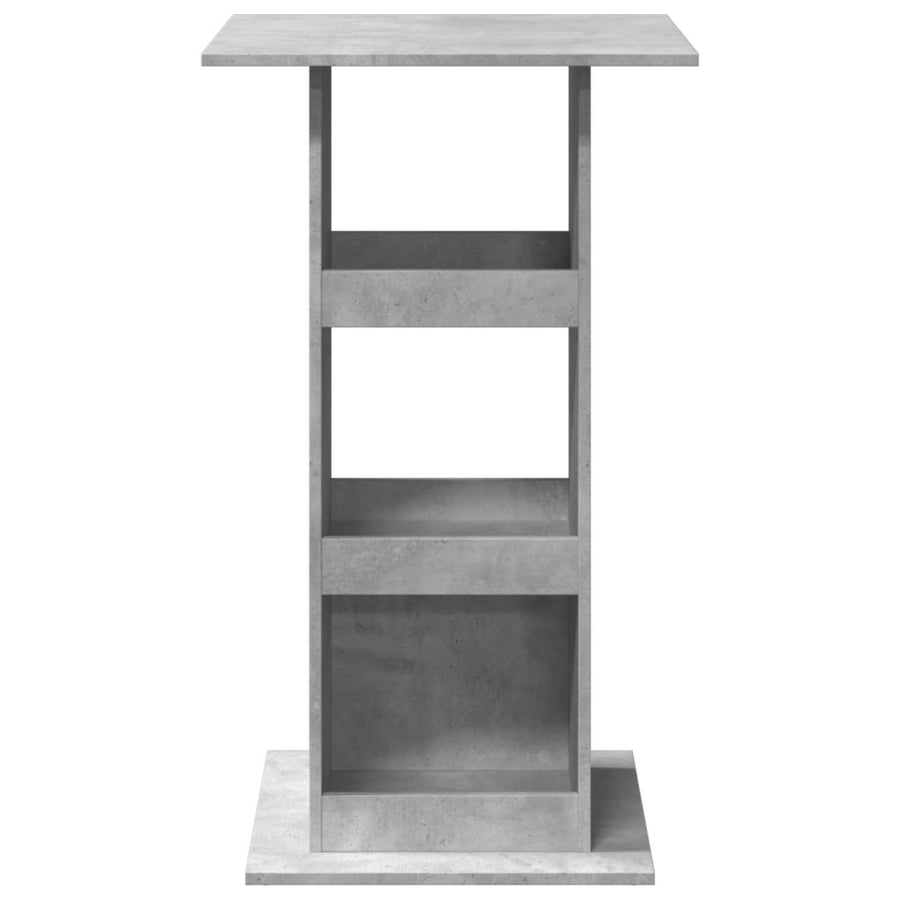 Bartafel met opbergruimte 60x60x102 cm bewerkt hout betongrijs