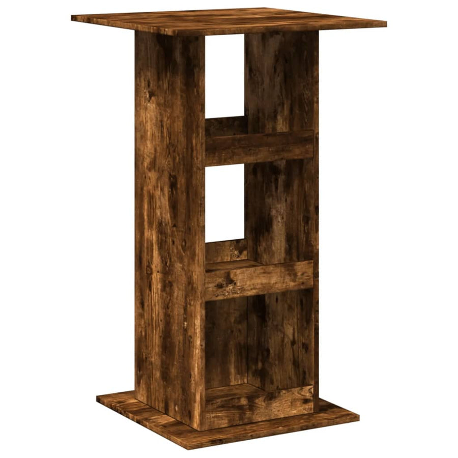 Bartafel met opbergruimte 60x60x102 cm hout gerookt eikenkleur