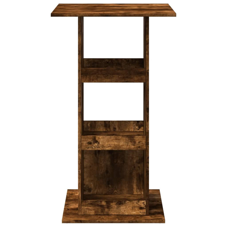 Bartafel met opbergruimte 60x60x102 cm hout gerookt eikenkleur