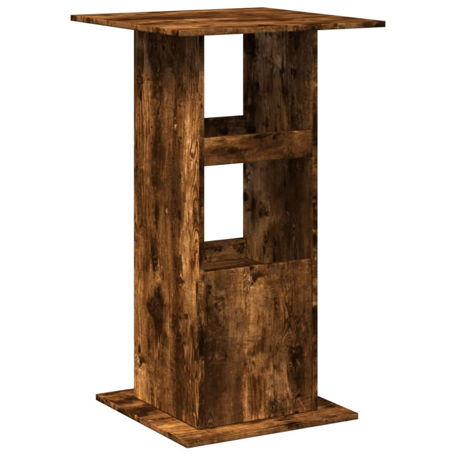 Bartafel met opbergruimte 60x60x102 cm hout gerookt eikenkleur