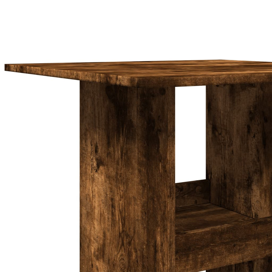 Bartafel met opbergruimte 60x60x102 cm hout gerookt eikenkleur