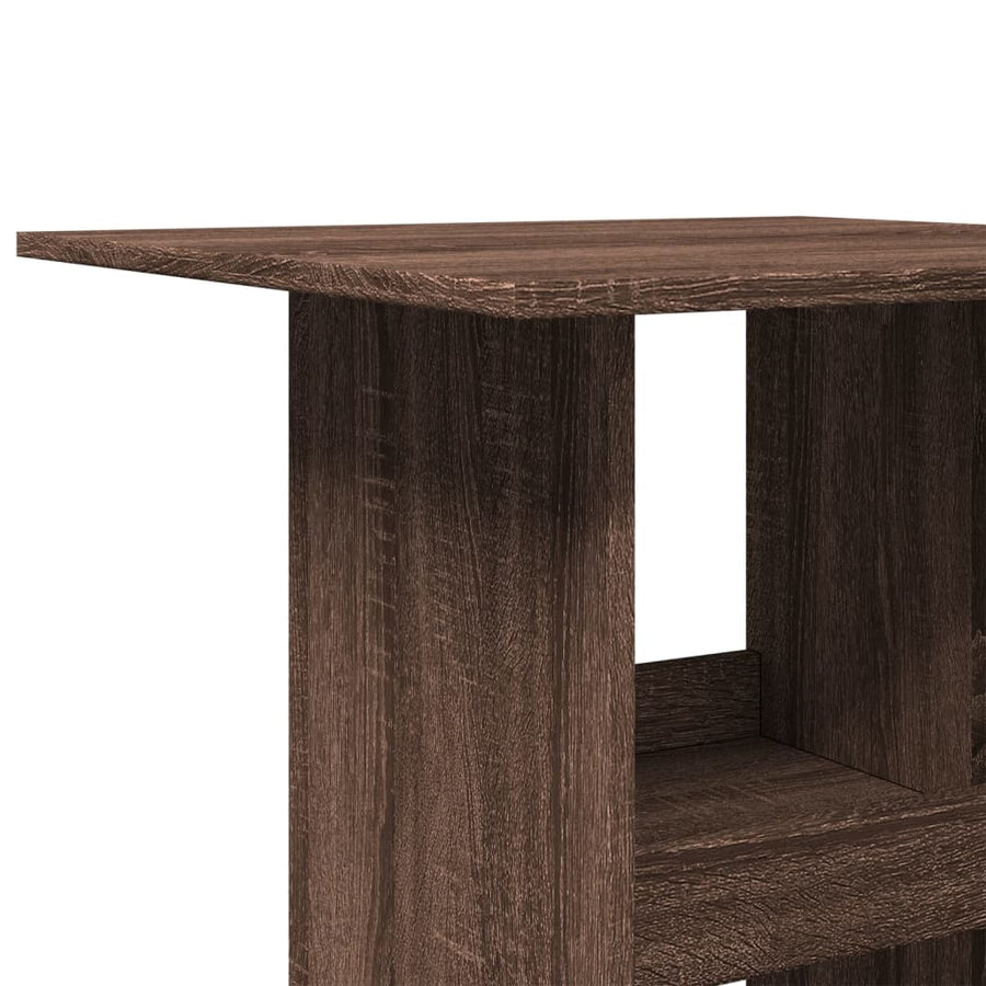 Bartafel met opbergruimte 60x60x102 cm hout bruin eikenkleur