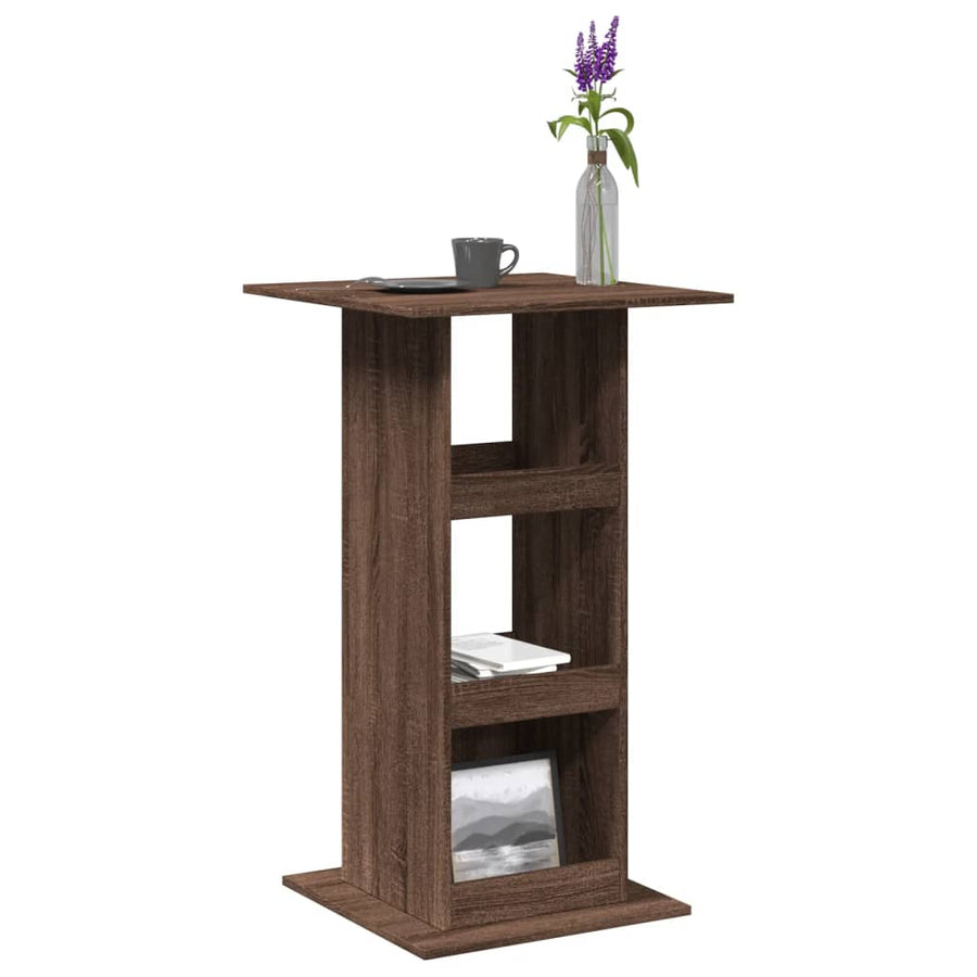 Bartafel met opbergruimte 60x60x102 cm hout bruin eikenkleur