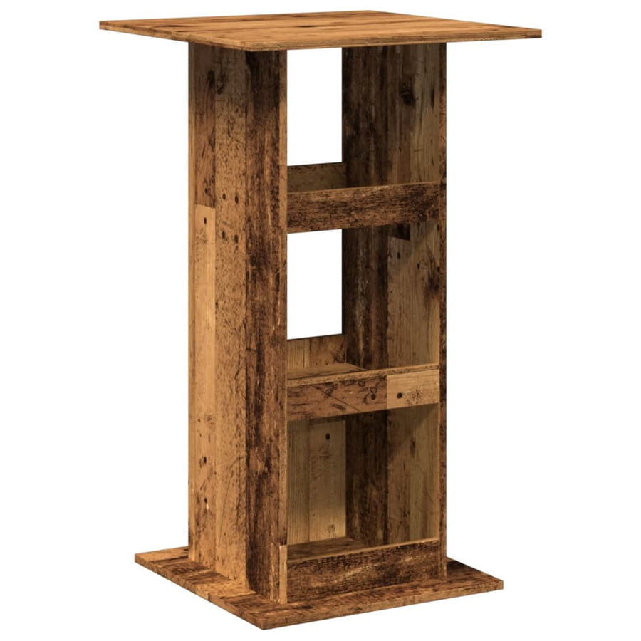 Bartafel met opbergruimte 60x60x102 cm hout oud houtkleur