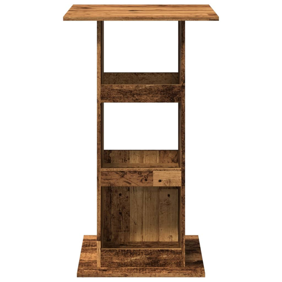Bartafel met opbergruimte 60x60x102 cm hout oud houtkleur