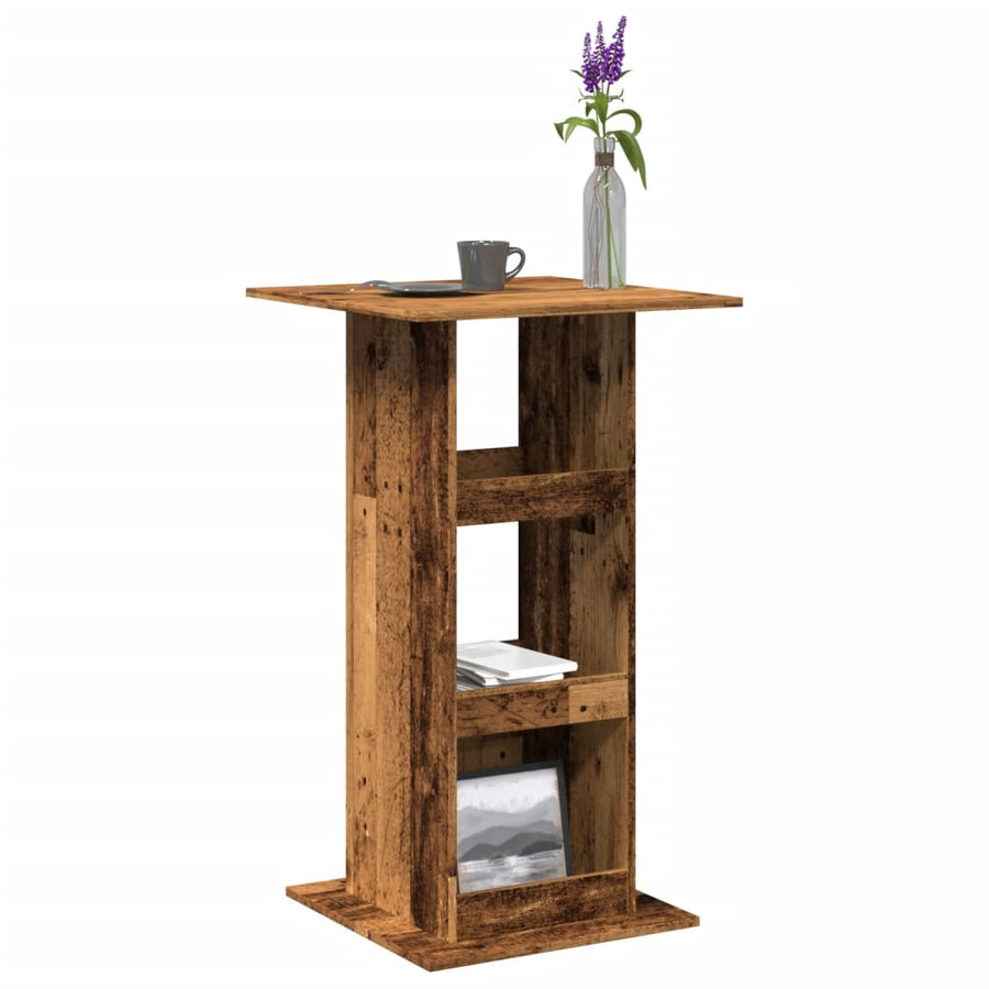 Bartafel met opbergruimte 60x60x102 cm hout oud houtkleur