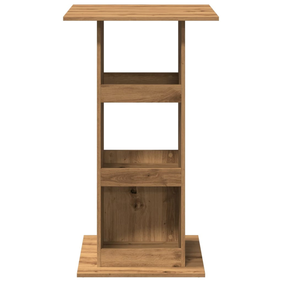 Bartafel Met Opbergruimte 60X60X102 Cm Hout Artisanaal Eiken artisanaal eikenkleurig