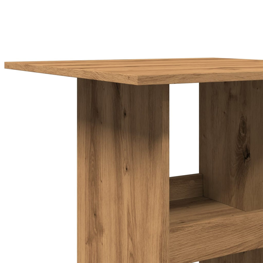 Bartafel Met Opbergruimte 60X60X102 Cm Hout Artisanaal Eiken artisanaal eikenkleurig