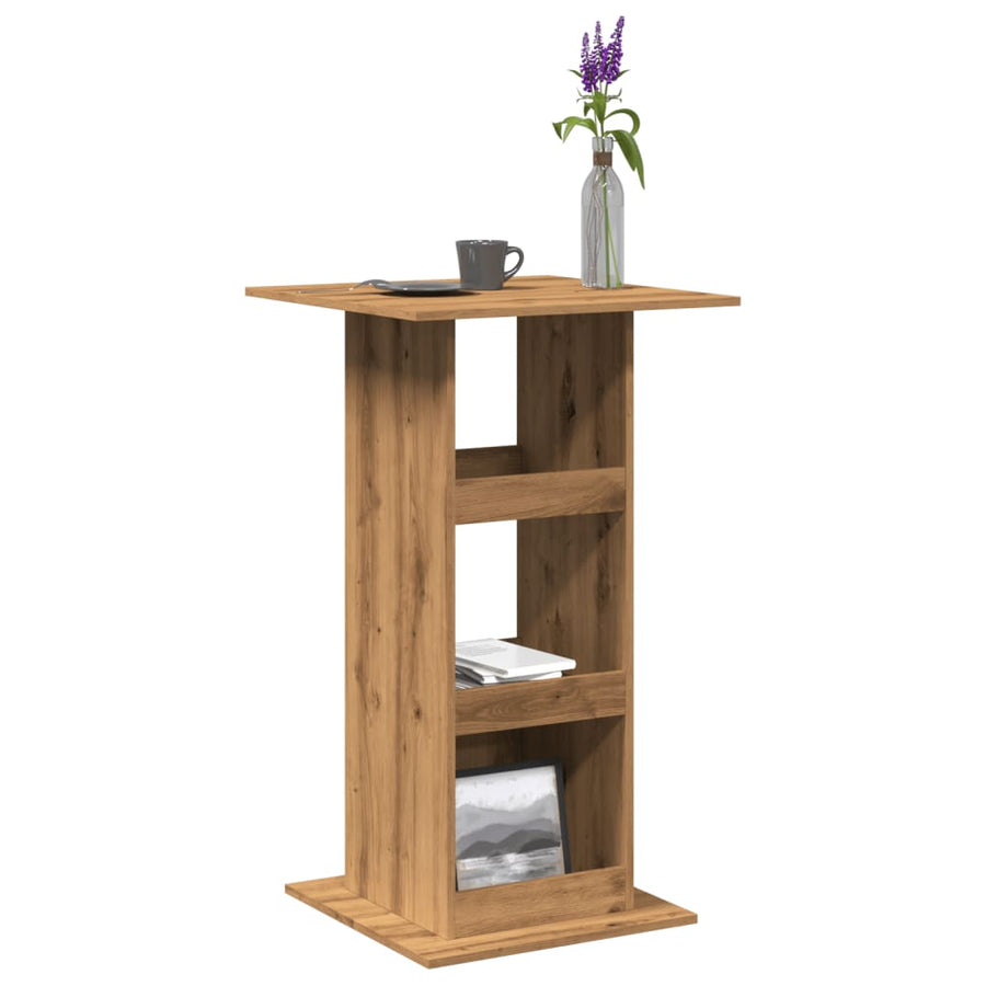 Bartafel Met Opbergruimte 60X60X102 Cm Hout Artisanaal Eiken artisanaal eikenkleurig
