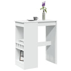 Bar table with shelves 90x47.5x103.5 cm engineered wood white