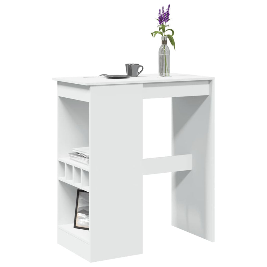 Bartafel met rekken 90x47,5x103,5 cm bewerkt hout wit