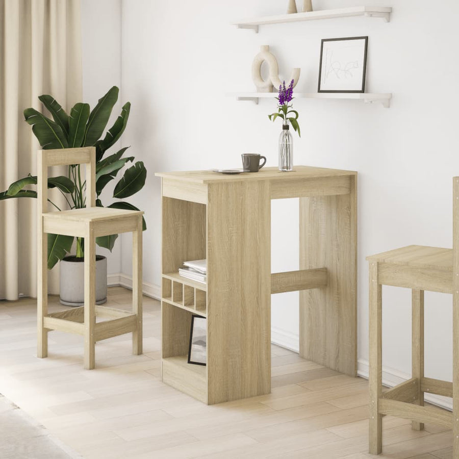 Bartafel met rekken 90x47,5x103,5 cm bewerkt hout sonoma eiken