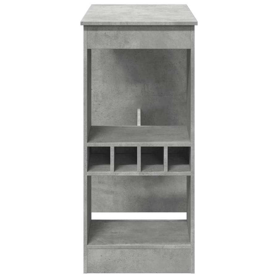 Bartafel met rekken 90x47,5x103,5 cm bewerkt hout betongrijs