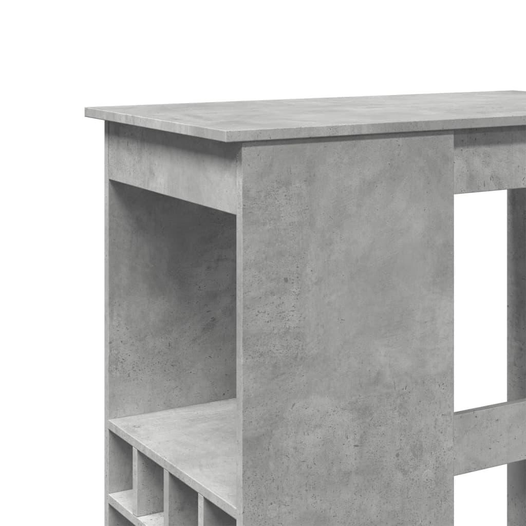 Bartafel met rekken 90x47,5x103,5 cm bewerkt hout betongrijs