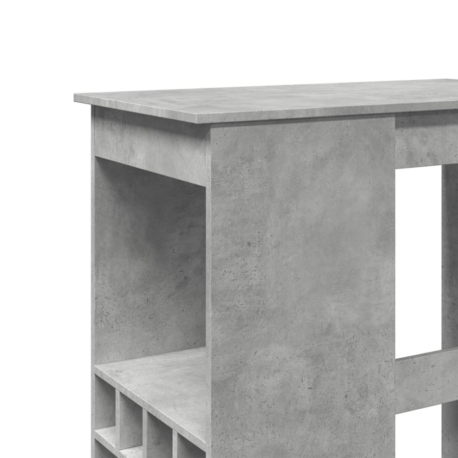 Bartafel met rekken 90x47,5x103,5 cm bewerkt hout betongrijs