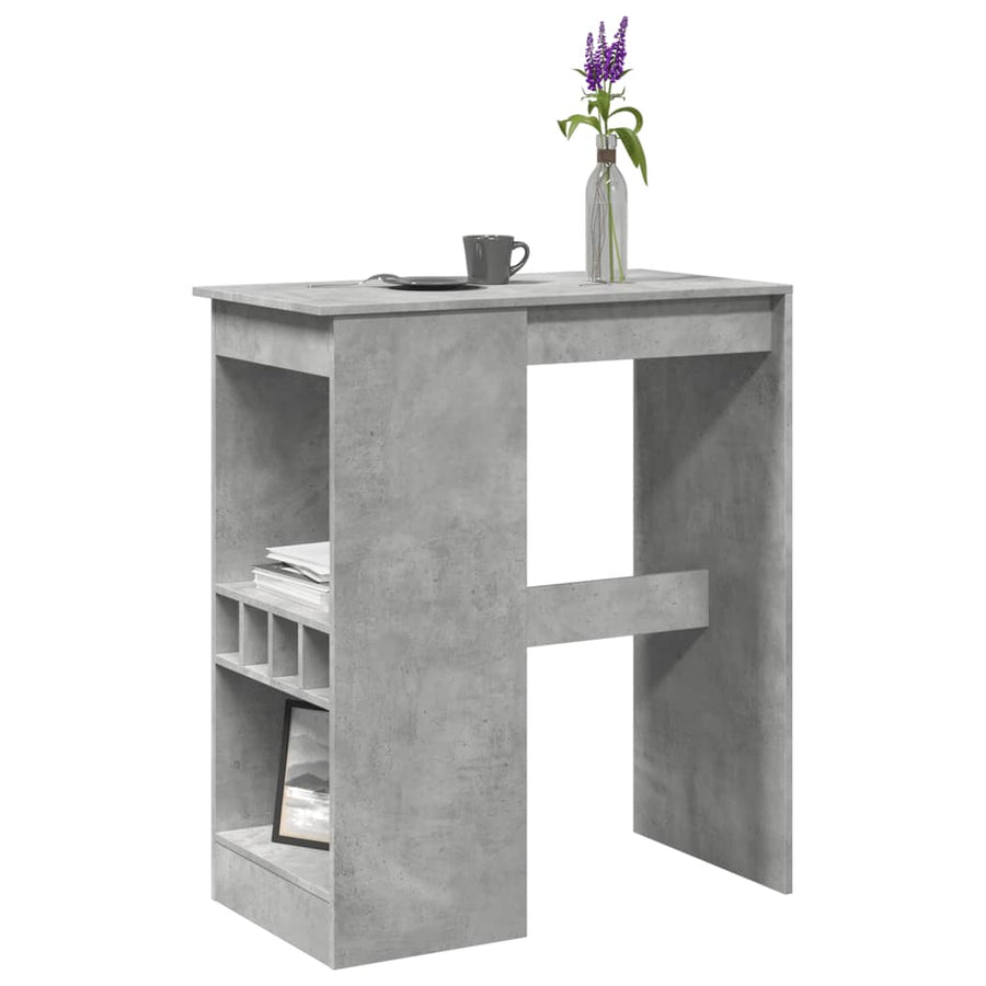 Bartafel met rekken 90x47,5x103,5 cm bewerkt hout betongrijs